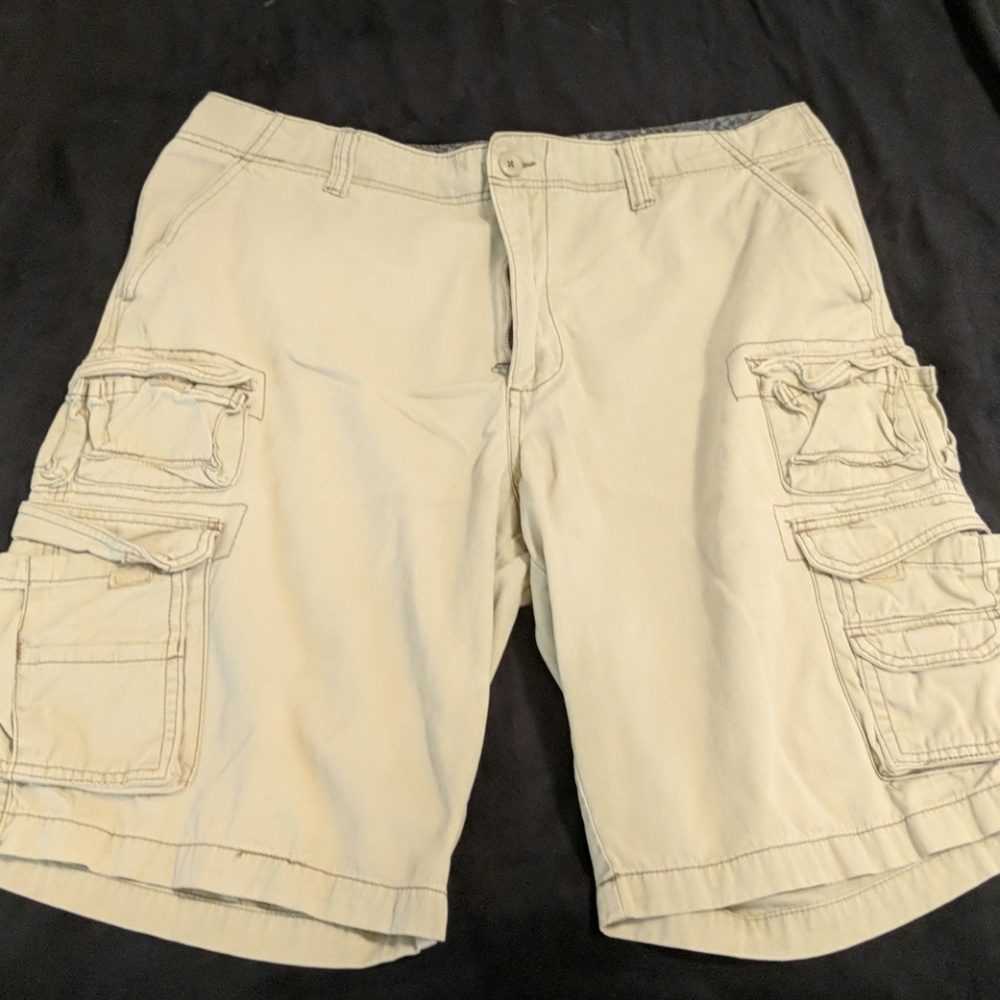 Khaki cargo shorts